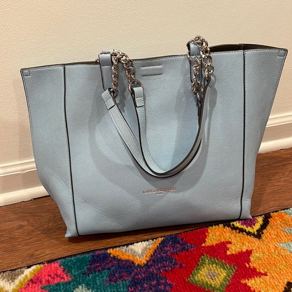 Karl Lagerfeld Bags Karl Lagerfeld Vegan Leather Light Blue Bag